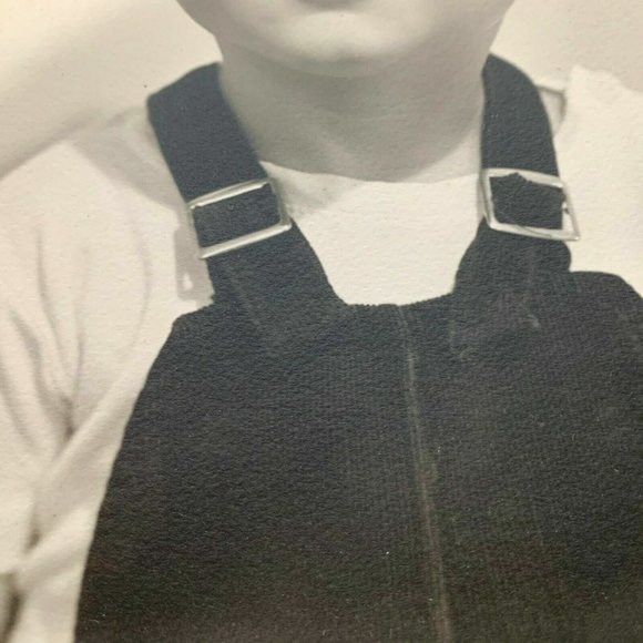 Vintage Found Photo Baby Boy In Sailor Hat Overalls 8 x 10 - Picture 7 of 7